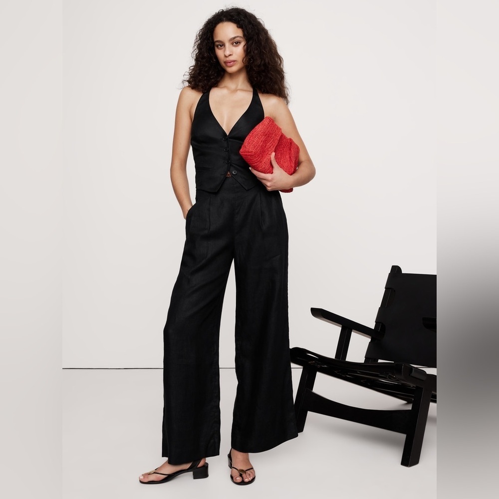 Banana Republic Linen Blend Wide Legs Pants